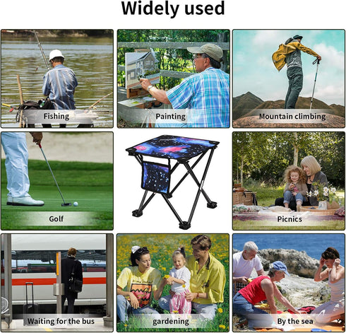 Roptat 2 Pack Backpacking Camping Stool,Portable Folding Compact Lightweight Stool Seat for Camping Fishing Hiking
