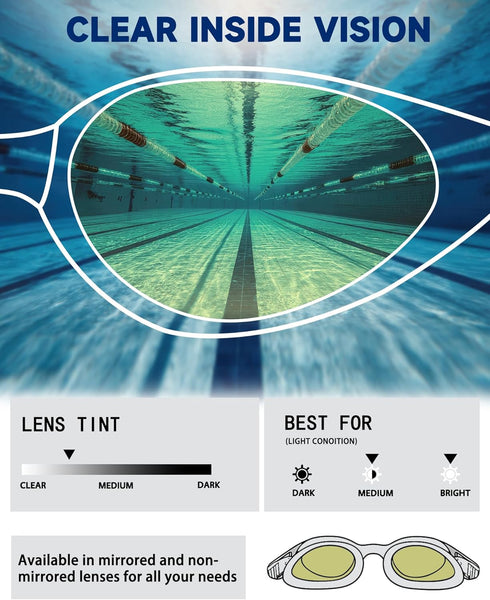 Swimming Seago Racing Swim Goggles for Adult Men and Women, Goggles with Silicone Material Clear Vision No Leak Anti