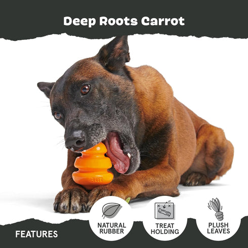 Barkbox Super Chewer Tough Dog Chew Toys, Treat Dispensing for Aggressive Chewers, Carrot - Small