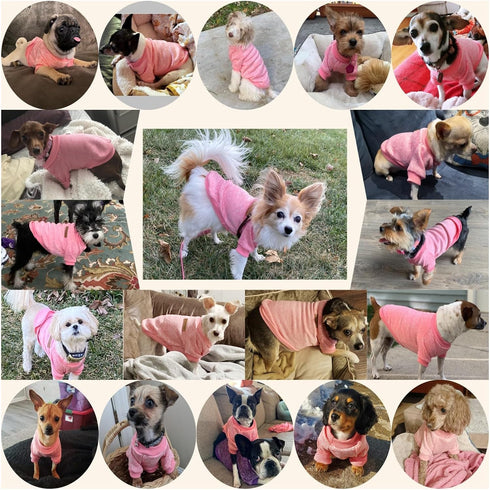 Jecikelon Dog Clothes, Soft Puppies Sweater for Winter, Warm Outfit for Small Dogs XXS XS, Cat Apparel (Pink, XXS)