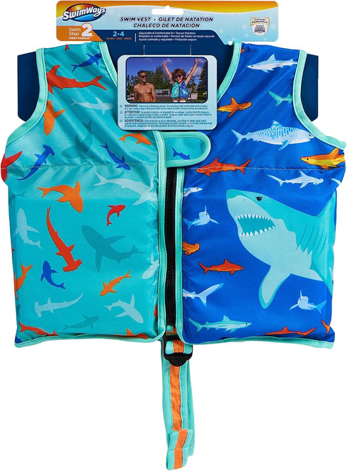 SwimWays Shark Swim Vest, Personal Flotation Device for Kids 2-4 Years, Pool Floats & Swim Training