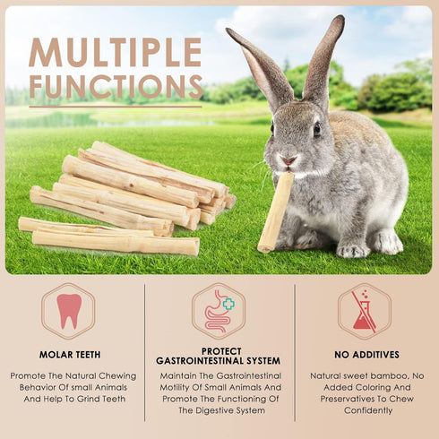 145g/0.3Ib Chinchilla Bissap Sweet Bamboo Chew Sticks for Rabbits, Bunny Chew Sticks for Rabbits Hamster Guinea Pigs