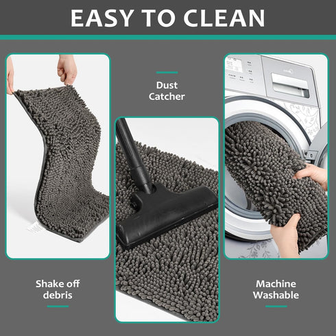 Washable Soft Microfiber Mud Mats for Large Dogs, Absorbent Non-Slip Dog Door Mat for Muddy Paws, Indoor Dog Rugs