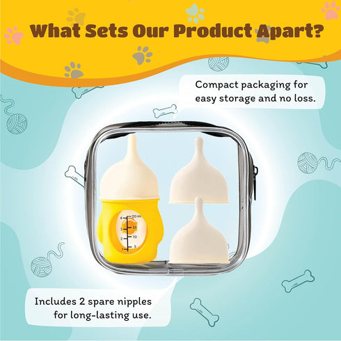 1TO3GO Puppies Bottle Feeding for Nursing, Kittens Formula Feeder for Nursing, Milk Nipples for Newborn Puppies