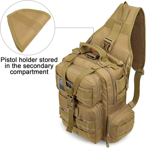 G4Free Tactical EDC Sling Bag Backpack with Pistol Holster for Concealed Carry