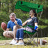 50+ 350LB TeqHome Camping Chair with Canopy, Outdoor Folding Lounge Chair with Adjustable UPF Sun Shade & Cup Holder