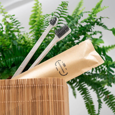 BLEEKER & RWE Packaging (10) Eco Friendly Pet Toothbrushes, Individually Wrapped, Recyclable