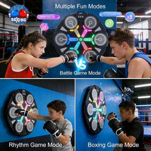 Yucate Music Boxing Machine, Wall Mounted Punching Bag with Bluetooth, Boxing Training Workout Equipment with Gloves