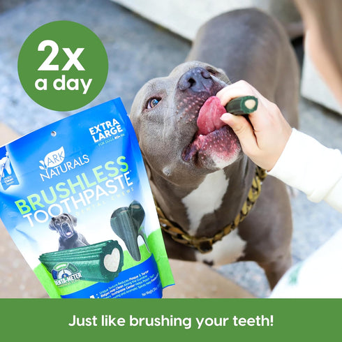 24oz, 1 Pack Ark Naturals Brushless Toothpaste, Dog Dental Chews for Extra Large Breeds, Freshens Breath, Unique