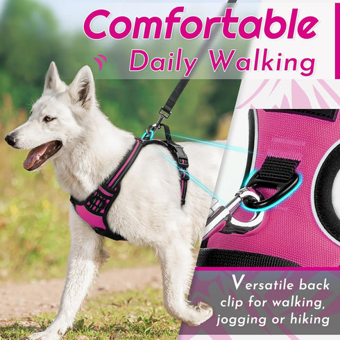 Eagloo Small Dog Harness, No Pull Service Vest with Reflective Strips and Control Handle, Adjustable and Comfortable,