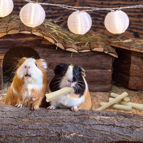 Niteangel Natural Bamboo Chew Toys for Rabbits, Chinchilla, Guinea Pigs