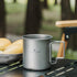 iBasingo 420ml Titanium Mug without Lid, Ultra-light Portable Outdoor Camping Pot, Hiking Drinkware with Foldable