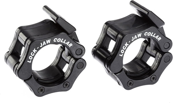 Power Systems Lock-Jaw Olympic Barbell Collar for Olympic Bars, 2-Pack, Black