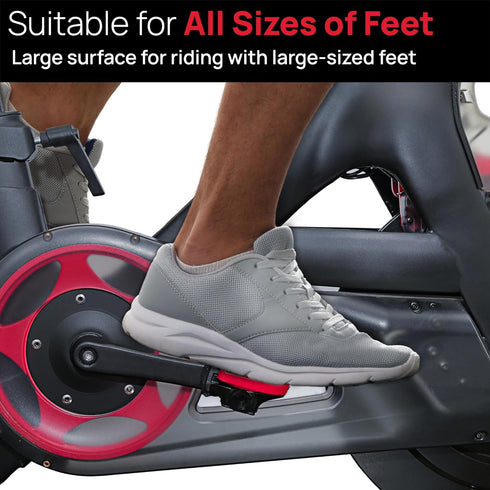 Peloton Bike Compatible Pedals for Regular Shoes, Extra Large Fit Replacement Adapter, Flat Platform Clipless Exercise