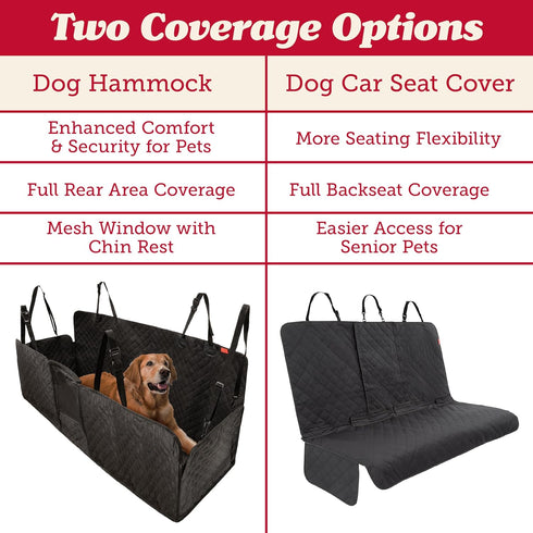 Lusso Gear Dog Car Seat Cover - Waterproof Non-Slip Car Back Seat Protector - Rear Car Seat Cover for Dogs - Universal