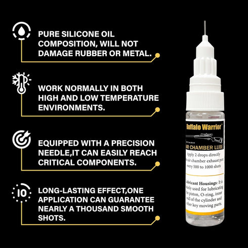 Buffalo Warrior (1 20ml) Air Gun Oil, Suitable for lubricating The Seals, O-Rings, Pistons and Metal Parts of The air