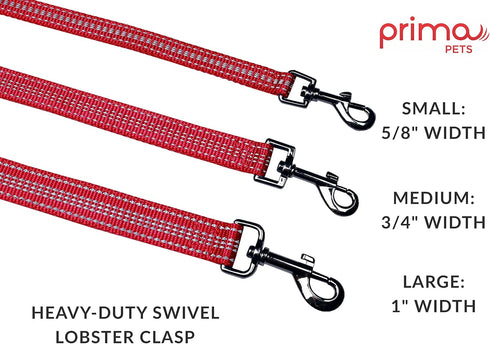 Reflective 4 Feet Nylon Dog Leash with Padded Double Handles, Heavy Duty Dual Neoprene Handles for Small Medium Dogs