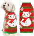 Dog Christmas Sweater Cute Snowman Costume for Small Medium Large Dogs - XXS, Red Green Stripe Snowman