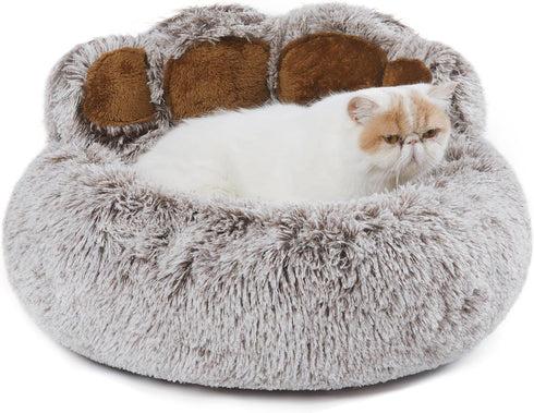 Jiupety Cozy Comfy Dog Bed with Standing Paws, Upgraded Soothing Donut Bed for Dogs, Gray M Size 22”X22” X6”