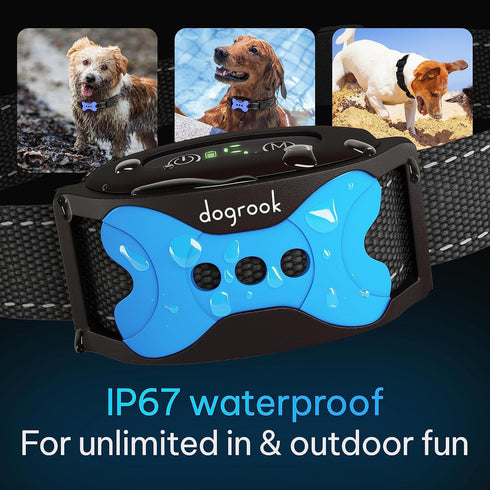 DogRook Smart Dog Bark Collar, No Shock Training Collar with Beep & Vibration, Rechargeable for All Dog Sizes