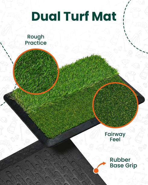 Giraffy Co. Set 3-Target Golf Chipping Net with Mat & Practice Balls - Pop-Up Chipping Net, Scoring Board, Tee & Carry