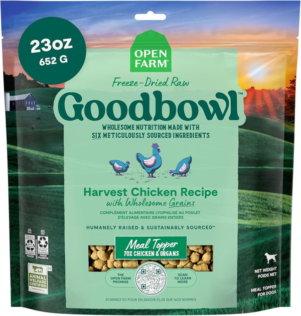 Open Farm Goodbowl Freeze Dried Morsels Harvest Chicken & Wholesome Grains Recipe