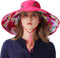 Packable Extra Large Brim Floppy Sun Hat - Reversible UPF 50+ Beach Sun Bucket Hat