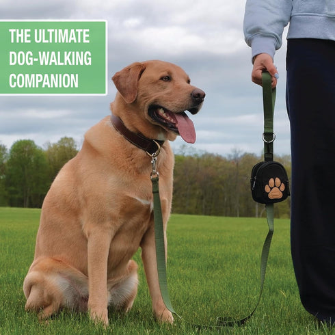 Dog Poop Bag Holder for Leash Dog Treat Pouch, Cute Premium Double Sided Bag Dispenser with Clip Attachment, Outdoor