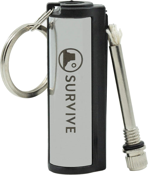 SURVIVE Permanent Match, Pack of 5, The Forever Lighter, Emergency Fire Starter Striker Set with Keychain