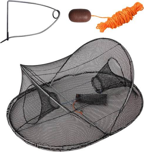 MEOU Collapsible Crawfish Crab Trap 24"x18"x8", Fishing Accessories Multi One Size