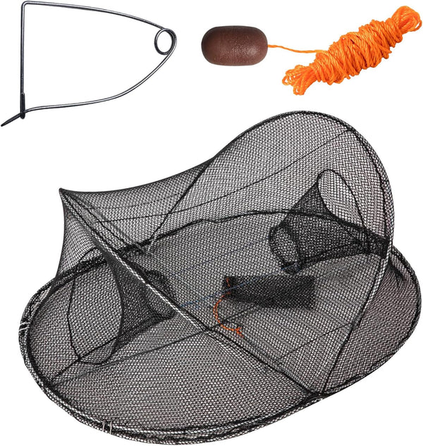MEOU Collapsible Crawfish Crab Trap 24"x18"x8", Fishing Accessories Multi One Size