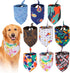 9 Pack Dog Bandanas, Washable Polyester Dog Bandana Bulk for Boy Girl, Stripe Pattern Pet Scarves