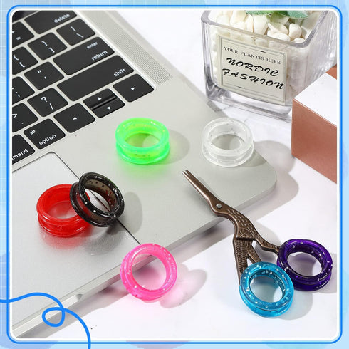 24 Pcs Silicone Scissors Finger Rings, Soft Dog Grooming Scissors Accessories for Hair Cutting, 8 Colors
