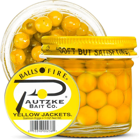 Pautzke Balls O' Fire Salmon Eggs Bait, Real Salmon Eggs for Trout Fishing, Soft Fish Eggs for Salmon Fishing