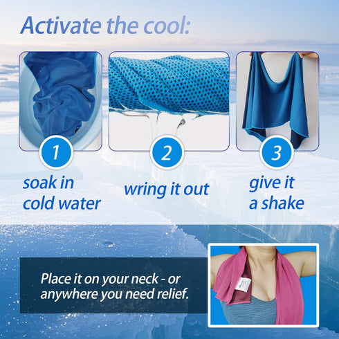 8-Pack Menjo Outdoors Cooling Towels for Neck & Face. Quick-Dry Workout Towels, Sweat-Wicking for Yoga, Gym, Running