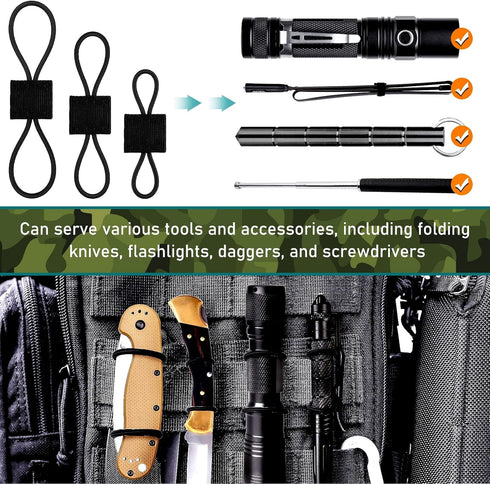 Waydress Molle Accessories Tactical Backpack Webbing Attachments Straps Clip Kit, 3 Sizes
