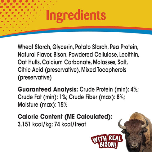 Nylabone Nubz WILD Natural Edible Chew Treats for Dogs, Bison Flavor, Small - Up to 25 lbs. (4 Count)