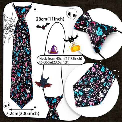 10pcs Skull Large Dog Neck Ties - Handmade Festival Dog Ties for Medium Large Dogs, Holiday Accessories
