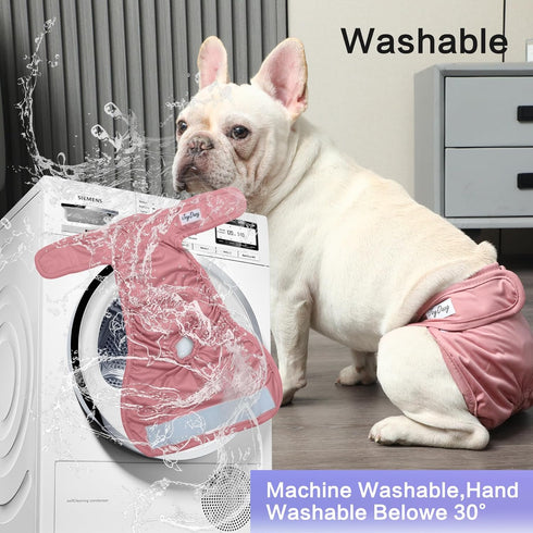 Dogs,4 Pack JoyDaog Female Dog Diapers for Small Reusable Washable Premium Puppy Diapers for Heat,Incontinence,Period