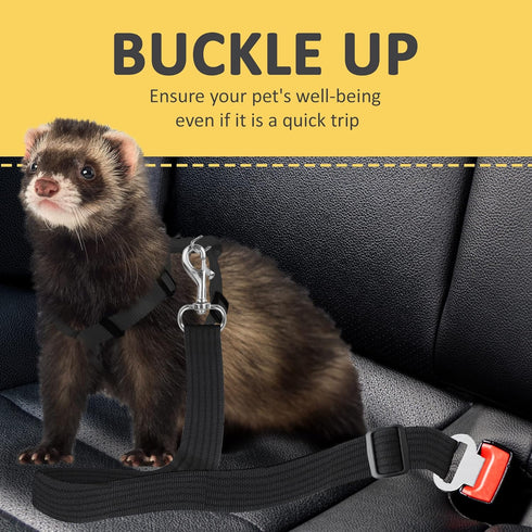 SunGrow Dog Seat Belt for Car - Adjustable Nylon Pet Seatbelt, Supports All Cars, for Dogs, Cats & Ferrets