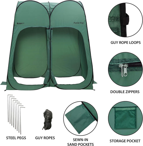 GigaTent Two Room Pop Up Pod, Portable Shower, Camping Shower, Privacy Tent, Camping Bathroom