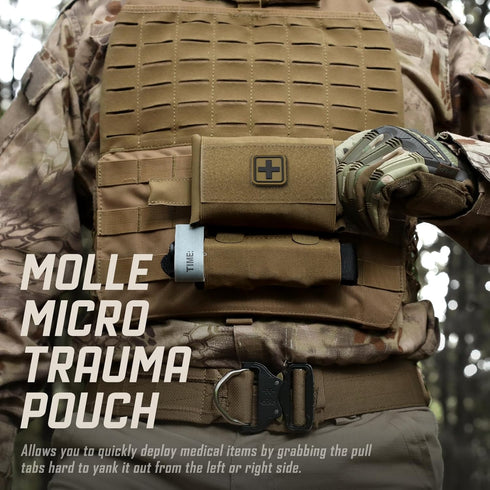 Pack Hammock LIVANS Molle IFAK Micro Trauma Pouch, Tactical First Aid Belt IFAK Bag Medical EMT Emergency Survival Med