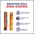 100% 8" 10 Count/1 Pack Pet Factory Made in USA Beefhide Rolls Dog Chew Treats - Beef & Chicken Flavor