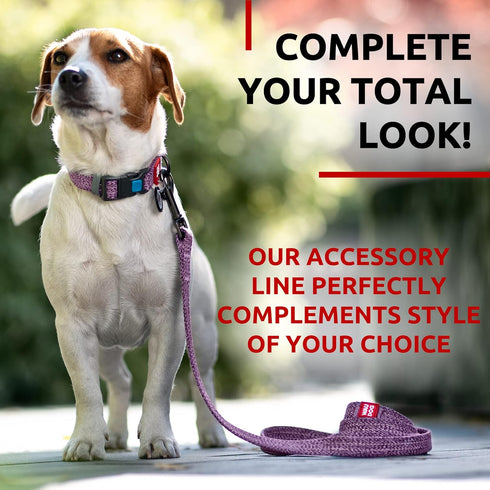 WAUDOG Recycled Cotton Dog Leash - 6 Ft / 10 Ft Eco-Friendly for Small Medium & Large Dogs - Reflective Leash