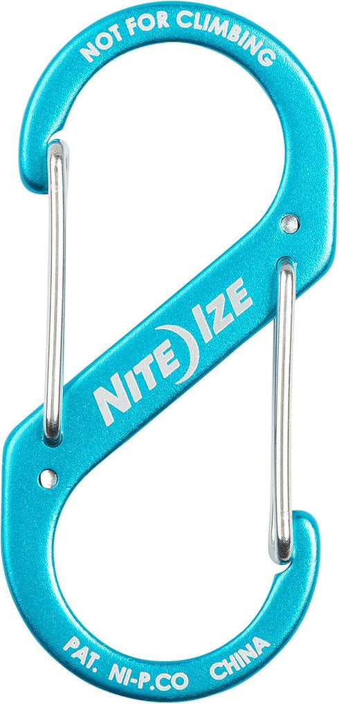 Nite Ize Size-3 S-Biner Dual Carabiner, Aluminum, Blue Color