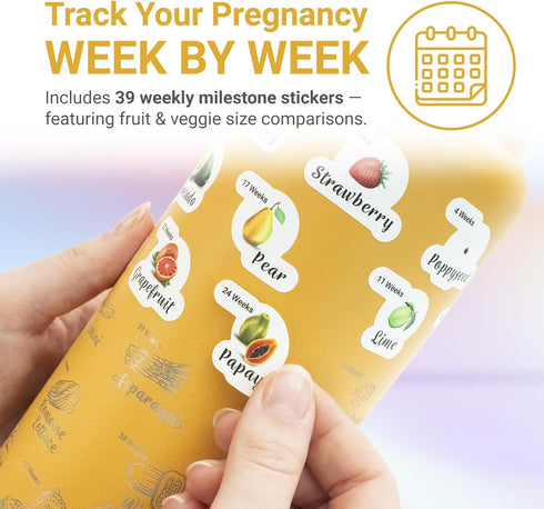 Bump Up The Jam 32 Pregnancy Water Bottle Tracker - Ounce Stainless Steel - Includes Weekly Pregnancy Tracker Stickers