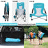 HAUSHOF Low Beach Chair, Mesh Back Folding Chair, Lightweight Low Seat Camping Chairs with Cup Holder, Carry Bag