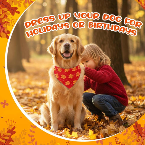72 Sanwuta Pcs Thanksgiving Dog Bandana Bulk Washable Puppy Triangle Scarfs Thanksgiving Cat Bandanas Adjustable Soft