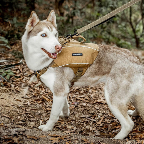 OneTigris Y-Shaped Dog Backpack - No Pull CAMLUS Dog Saddle Bag for Hiking Gear, Lightweight Dog Pack