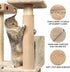 Furhaven Scratching Post Cover for Indoor Cats, Fits 3.5" Diameter Posts, Durable Tiger Tough Carpet - Cream, Small